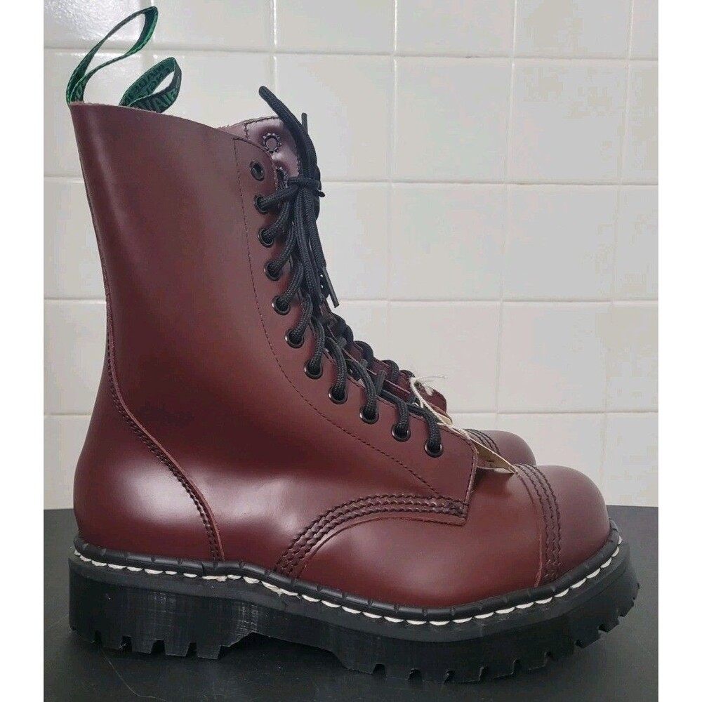 Solovair NPS 11 Eye Steel Toe Derby Boots Oxblood Made in England New UK 5 EU 34 - Picture 1 of 13